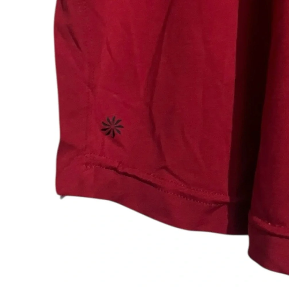 Athleta Balloon 3/4 Sleeve Matador Crewneck Scoop Hem Tee in Red Medium